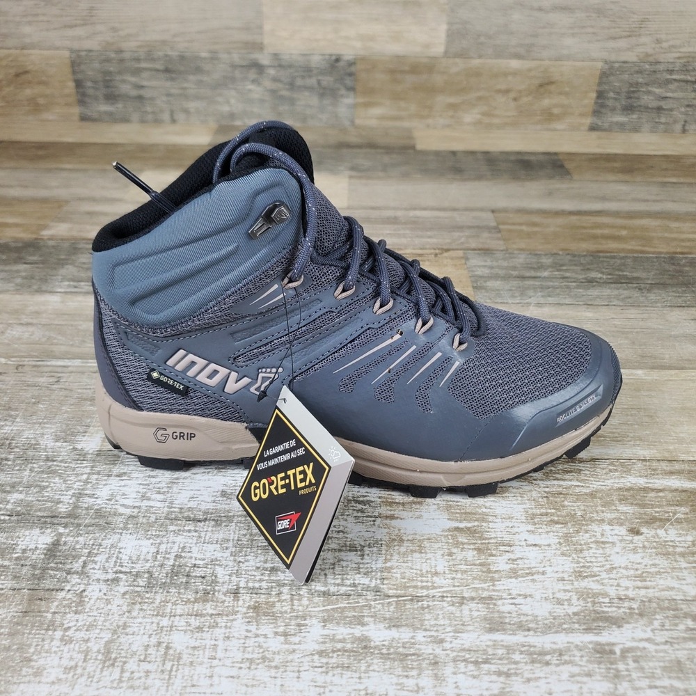 Inov-8 Roclite G 345 GTX V2 Womens Hiking Shoes Sz 8 Graphite Taupe Mesh Lace Up